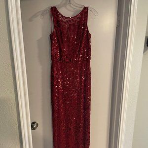 Aidan Mattox Red floral sequin Gown sz 0
